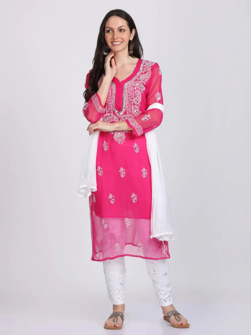 Mirror Gala Booti Kurti with inner
