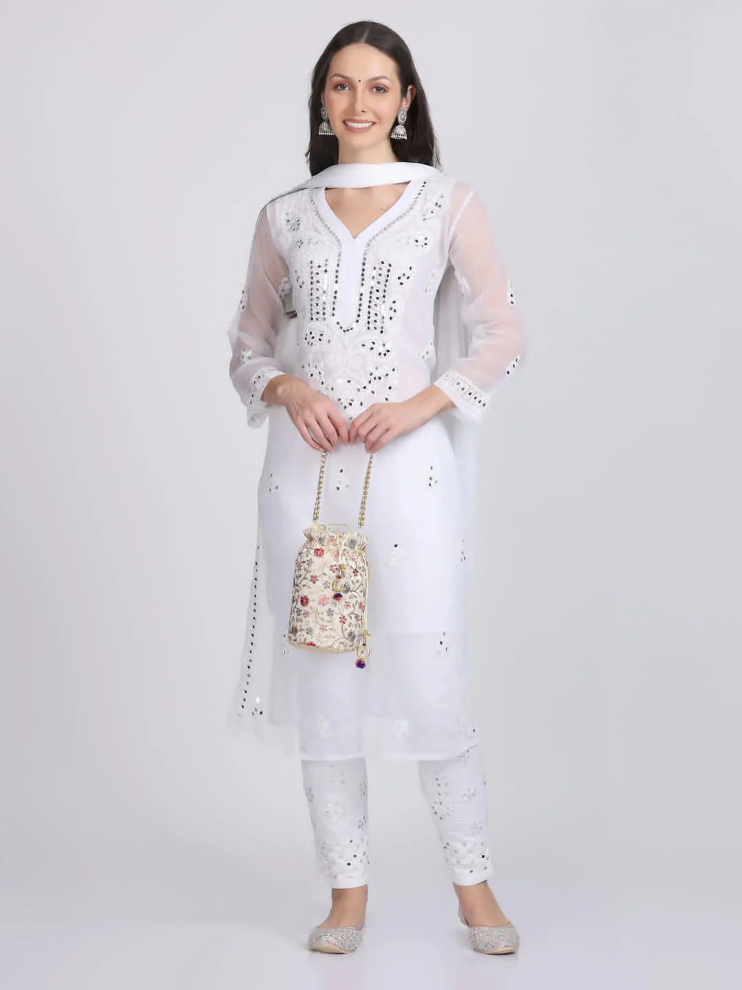Mirror Gala Booti Kurti with inner