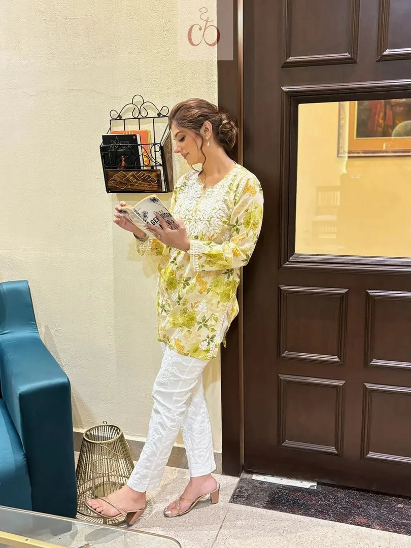 Mul Mul PRINT SHORT SET WITH PANT COMBO